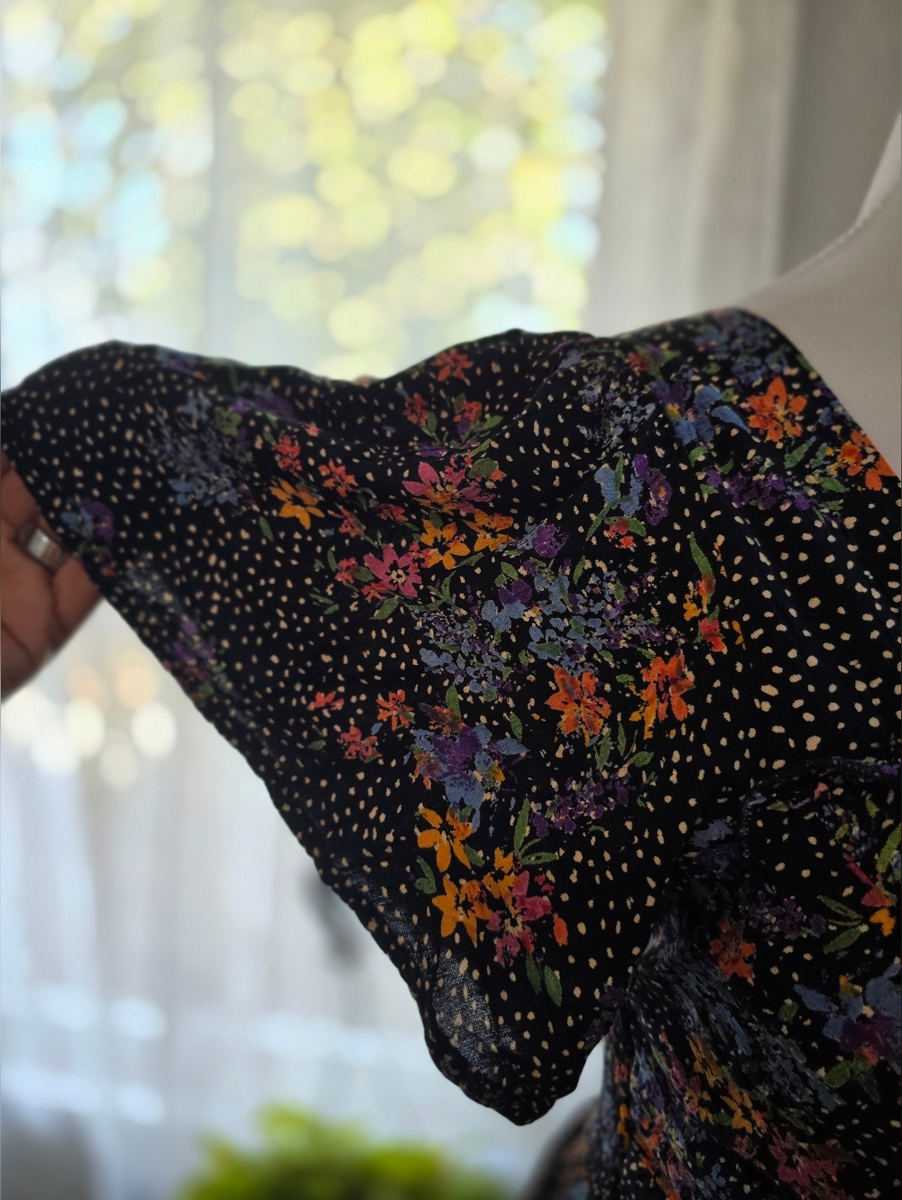 Angie Floral Cutout Dress in Black with Flower Accents - Picture 4 of 7